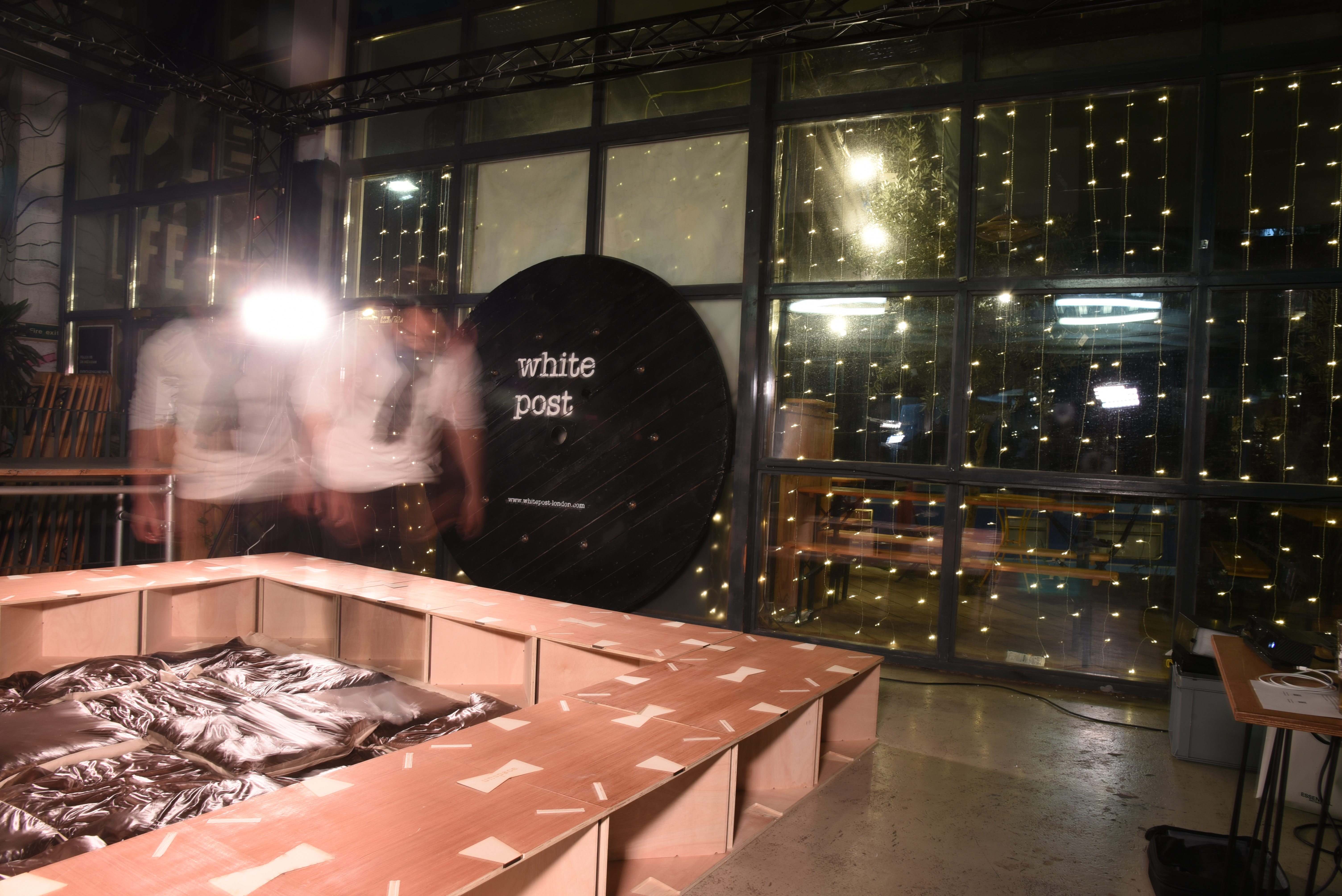 Visitor experiencing the installation