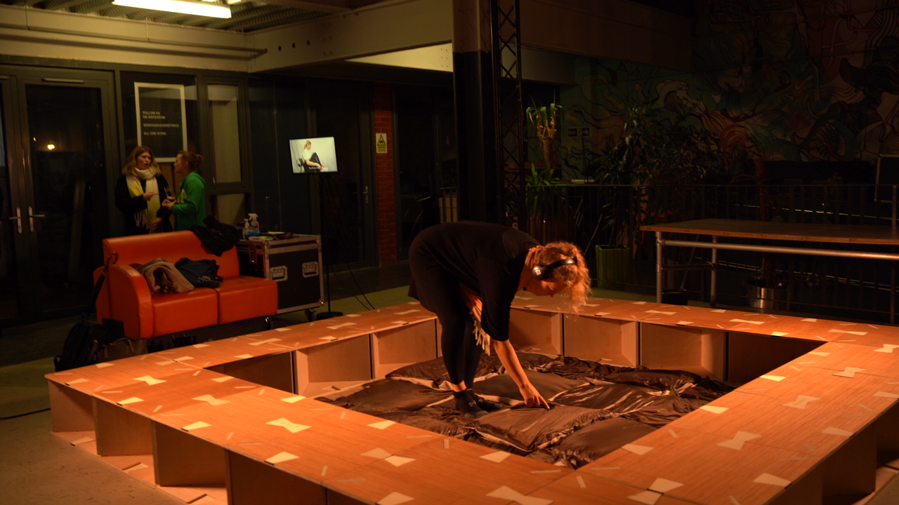 Audience interacting with the installation